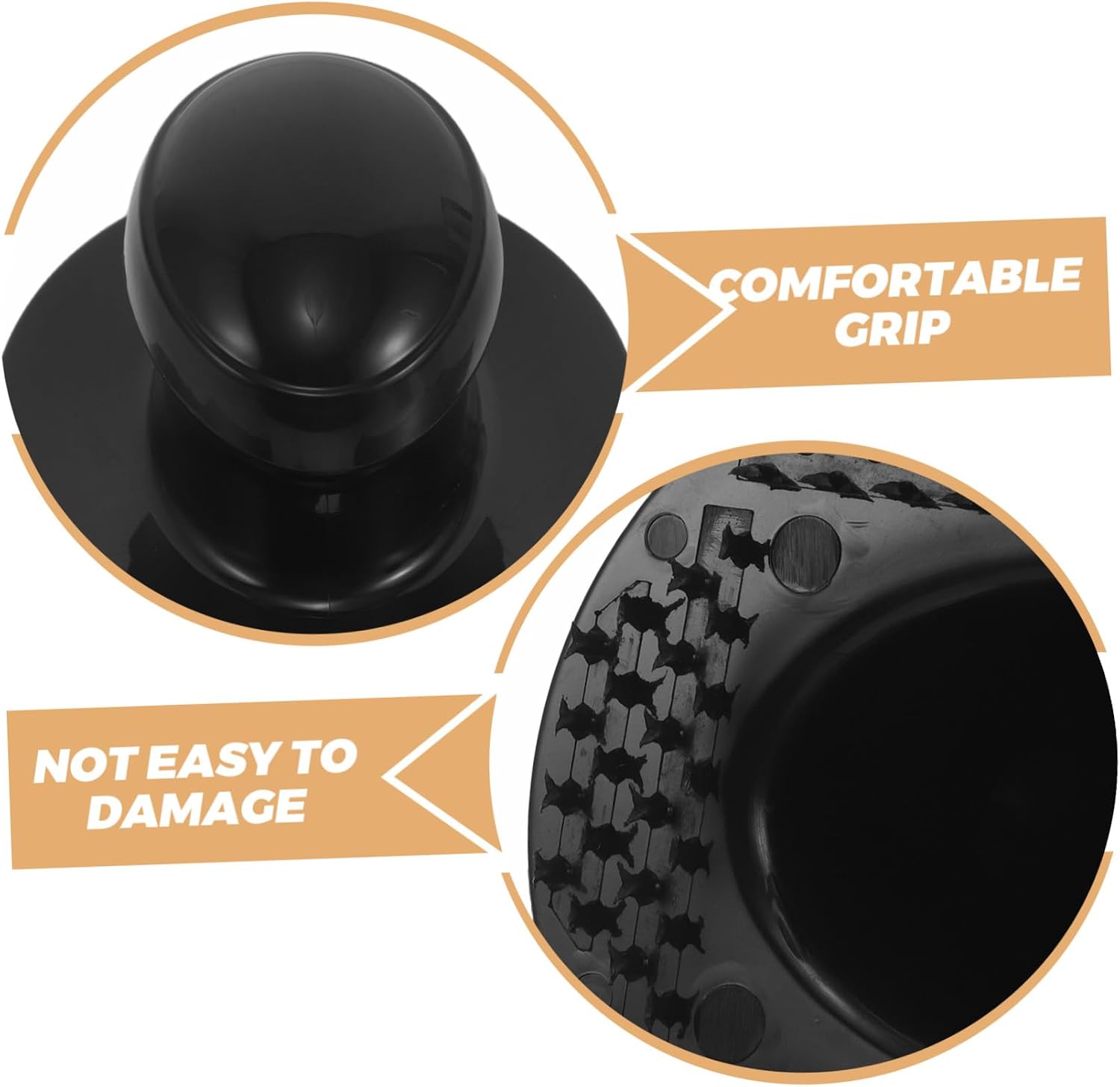 4pcs Wax Applicator Handle Set for Car Care, Ergonomic Plastic Round Grip, Easy Attachment and Removal, for Waxing and Polishing Foam Pads, Size 8.3x7.3x3.7cm