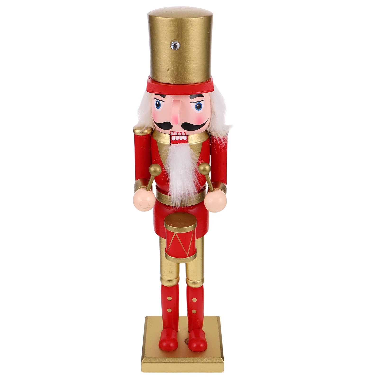 FRCOLOR 2 Pièces Figurine Casse-Noisette de Noël en Bois Rouge 38 CM