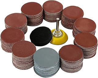 300 Pcs 2 Inch Sanding Discs Sandpaper Wet Dry Sander Sheets with 1 pc 1/4 inch Shank Backing Pad and 1 pc Soft Foam Buffering Pad (30pcs Each Grit 80 180 240 320 400 600 800 1000 2000 3000)