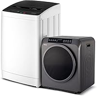 Vista 14 de ROVSUN Juego de lavadora completamente automática de 17.6 libras y secadora de ropa portátil de 1.5 pies cúbicos, juego combinado de lavadora