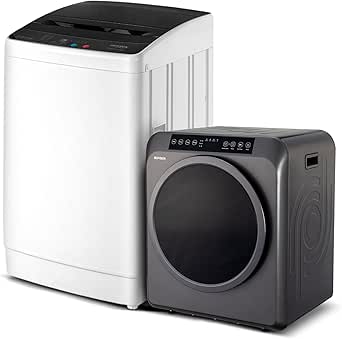 ROVSUN 30LBS Full Automatic Washing Machine and 3.5CuFt Portable Clothes Dryer Set