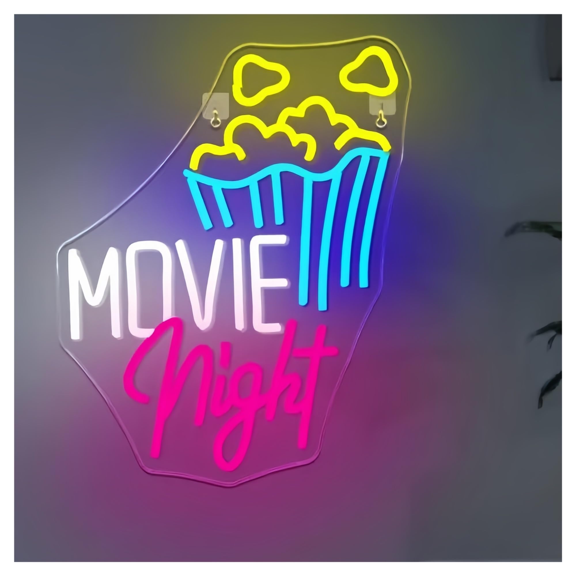 Luci al Neon Da Parete Insegne Al Neon Per La Serata Cinema, Decorazione Da Parete, Luci Per Popcorn, Decorazione Per La Stanza 30.5cmx39cm