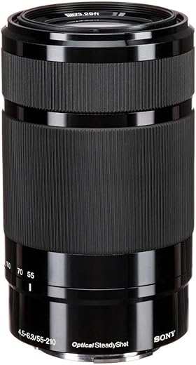 Sony E Mount E 55 210 Mm F4.5 6.3 OSS Aps-C Lens (Sel55210)|Zoom Lens|Nature&Sports Photography,Black