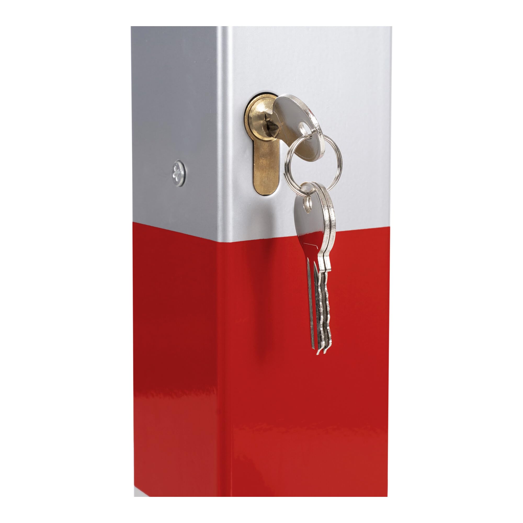 Arceau de parking STIER, rabattable, avec cadenas à cylindre, 2 clés, robuste, acier galvanisé, verrouillage aisé