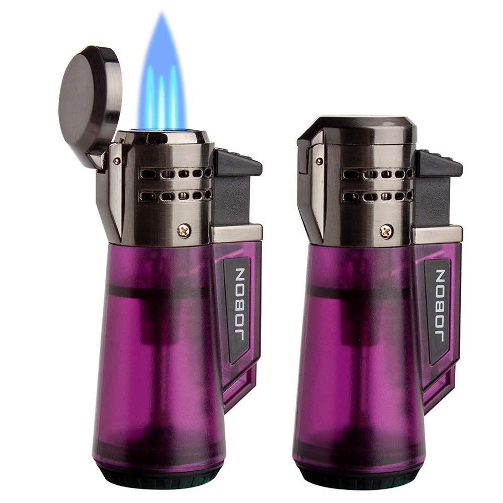 Buy lcfun Torch Lighter 2 Pack Triple Jet Flame Refillable Butane Lighter Fluid Lighter 3 Jet