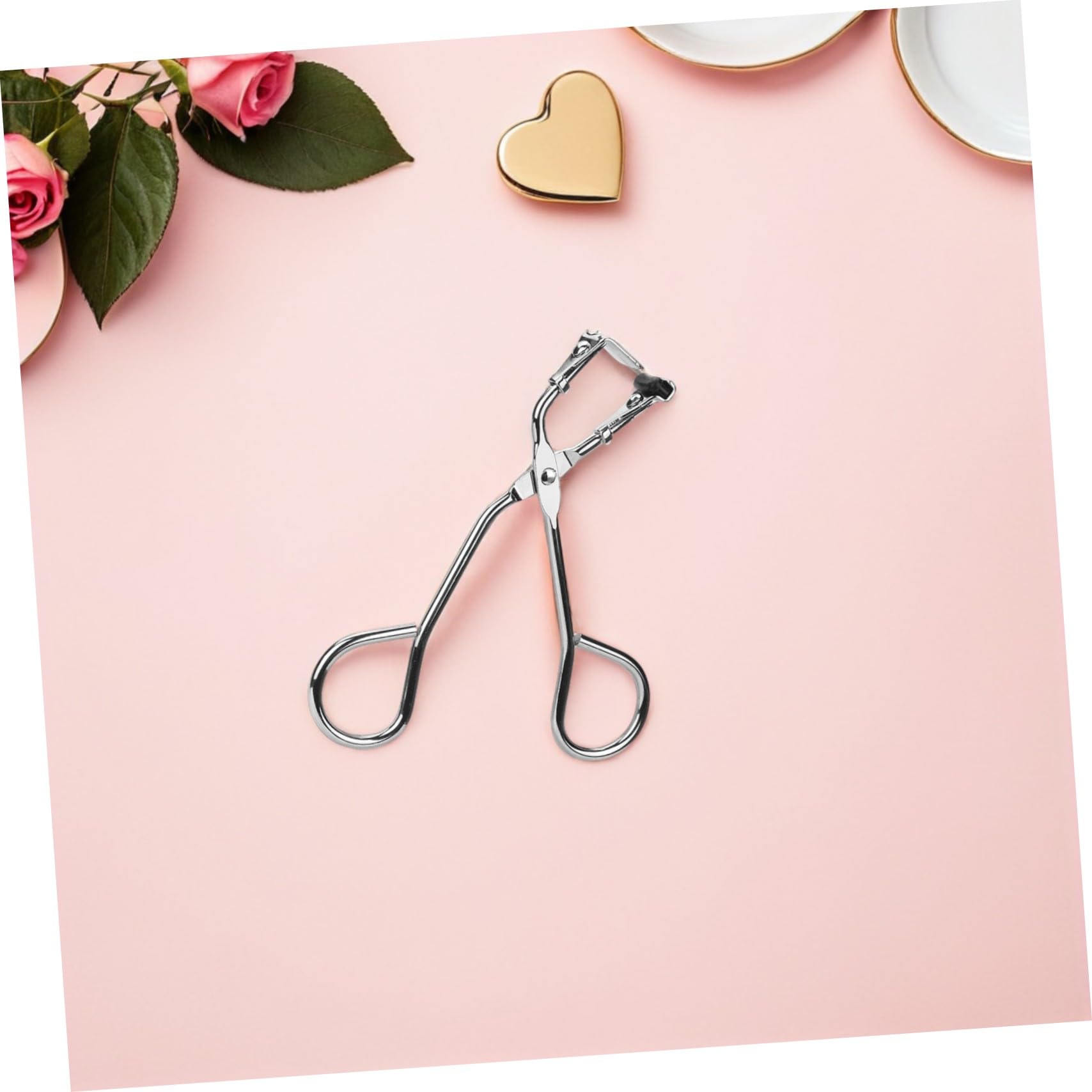 VOSAREA Handliche Wimpernzange aus Edelstahl in Silber für Kleine und Kleiner Wimpern Gebogenes Design Leicht und Tragbar Praktisches Kosmetikwerkzeug für Präzises Wimpernstyling