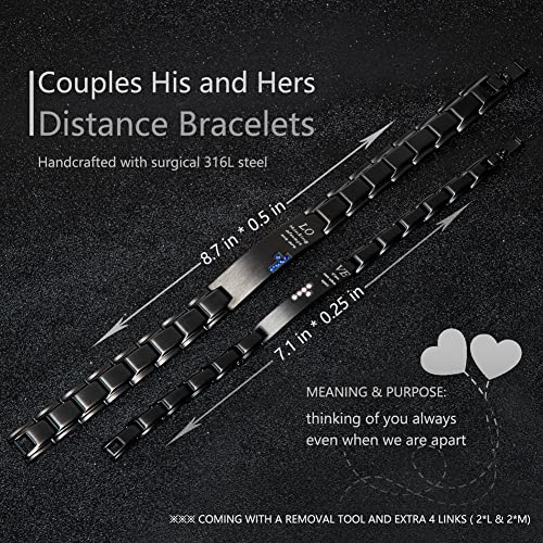 Wolentty Couples Distance Bracelets Love Matching Bracelets Gift for Men Women4