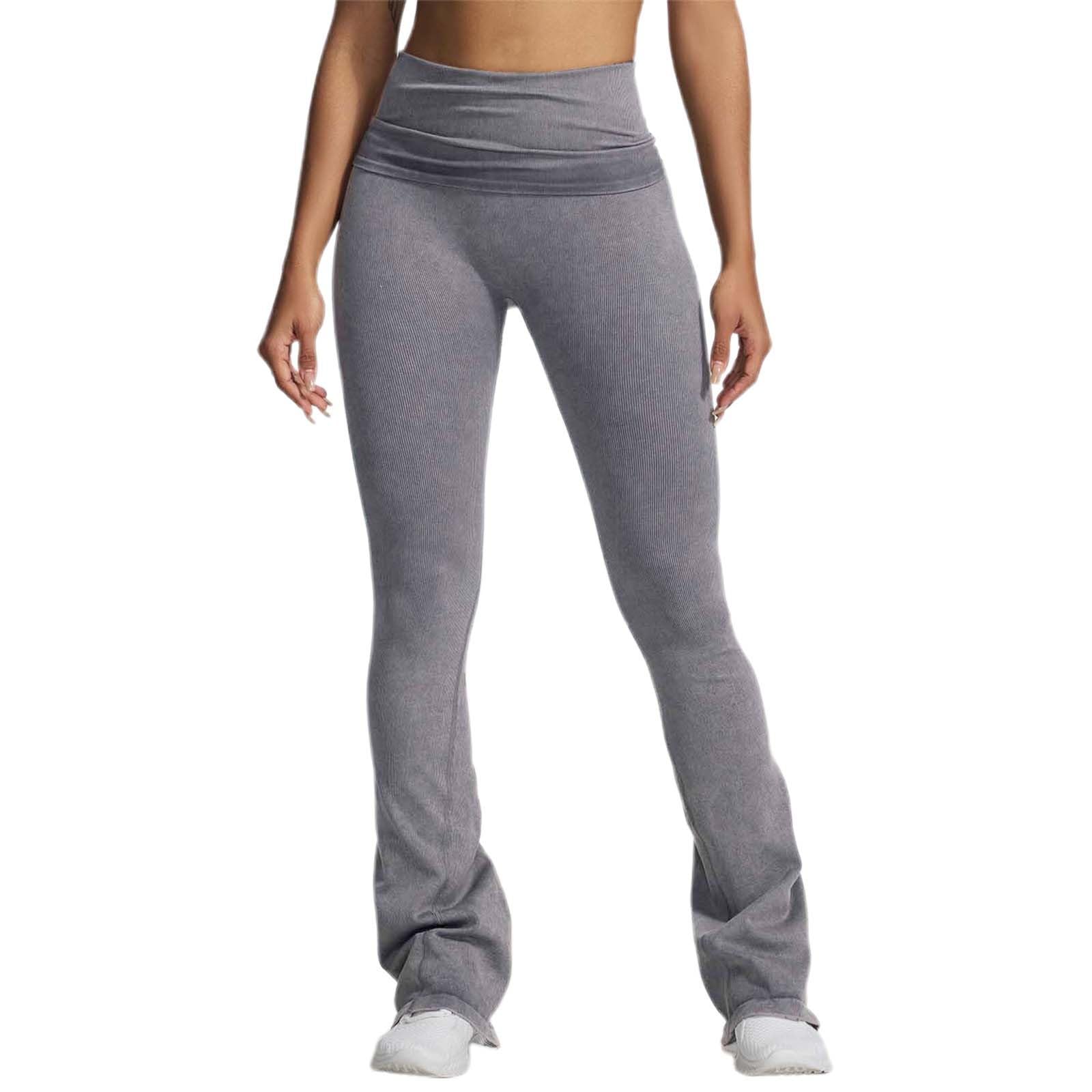 Générique Pantalon Yoga Femme Fluide Bas De Jogging Bootcut Hosen avec Poches Pants Fitness Danse Jogginghose Sportswear Femmes Legging Évasé Taille Haute Contrôle du Ventre