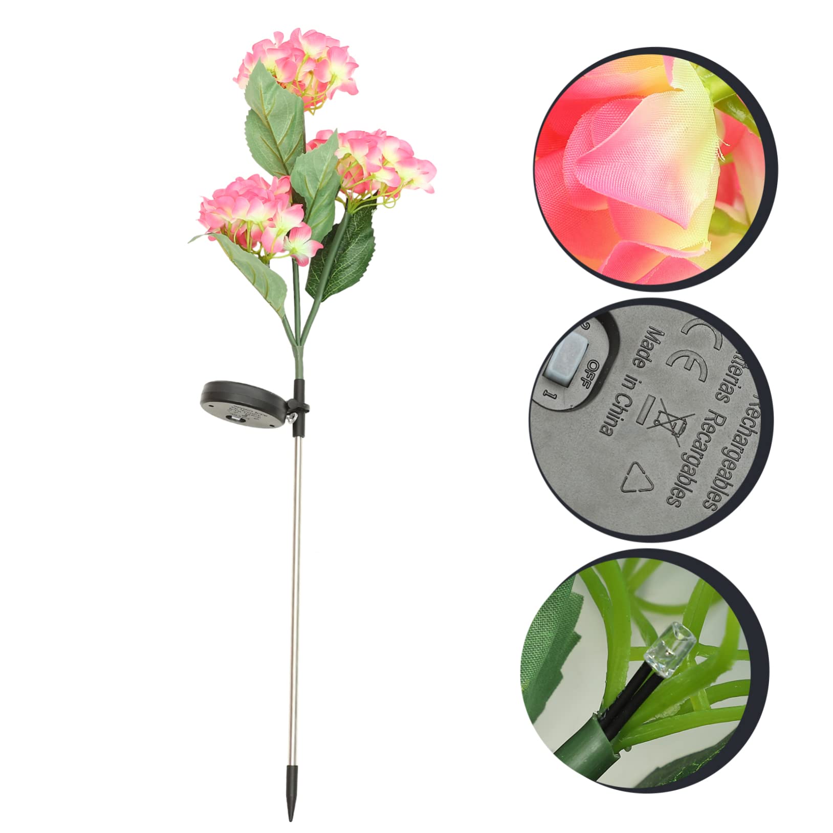 piezas de decoraciones de flores, luces solares decorativas para jardín, linterna solar, luces de inundación para césped al aire libre, decoración al aire libre, luz solar, lámparas de flores con ener