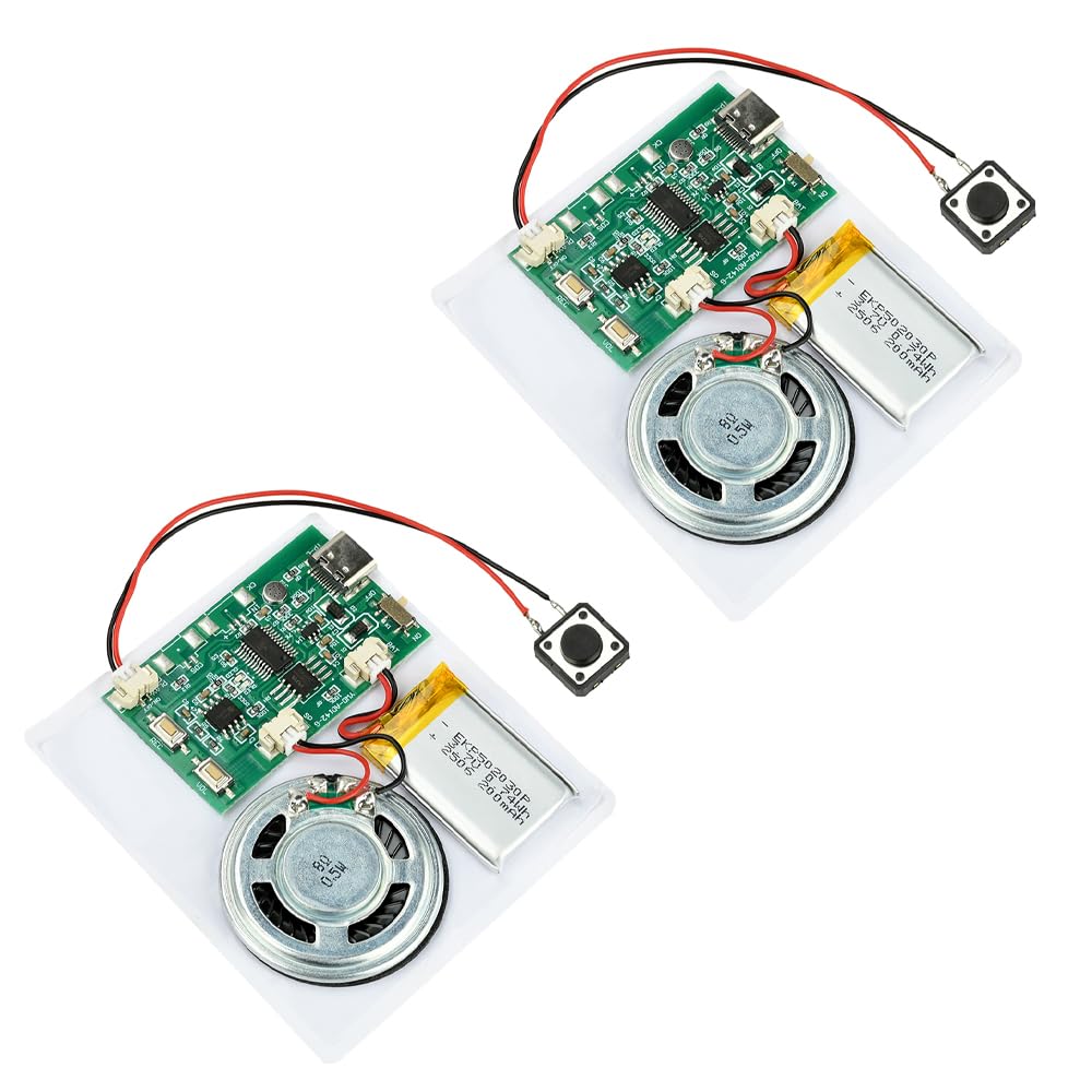 Diymore DIY Birthday Cards Music Module 8MB Push Button Activated Sound Module with Speaker,Easy Recording for Personalized Greetings,DIY Holiday Cards for Women Men Mom Wife Lover Kids Gifts 2 PCS