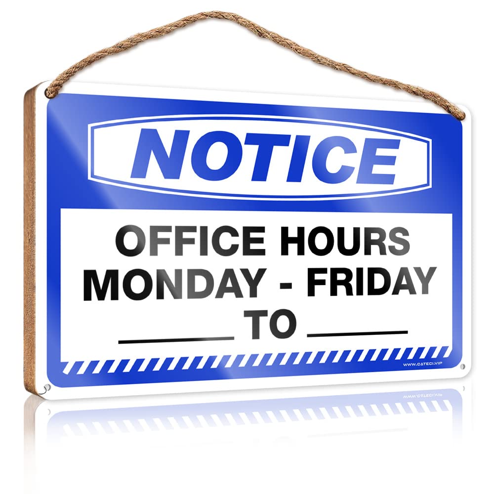 FRINTOXA Funny Home Decor Signs Notice Office Hours Monday - Friday T0 Wooden Sign(20X30CM)