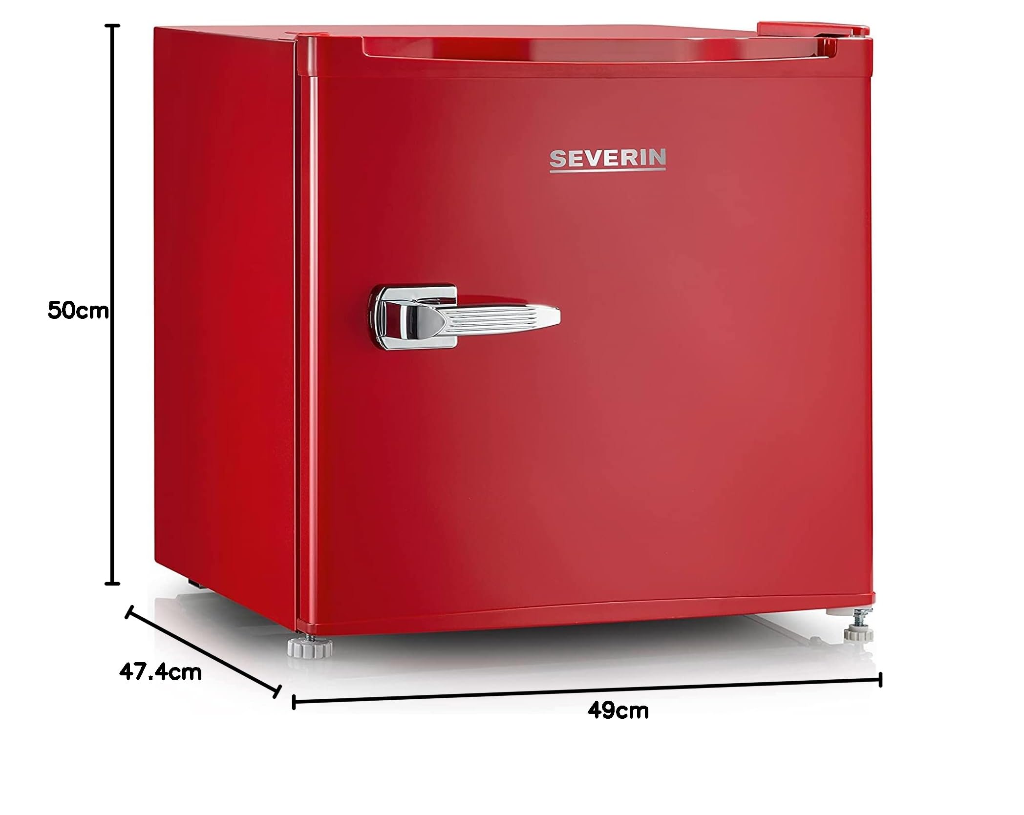 SEVERIN Retro Mini Kühl-/Gefrierbox (31 l), Gefrierschrank klein, Minikühlschrank mit flexibler Temperaturregelung, Tischkühlschrank, rot, GB 8881
