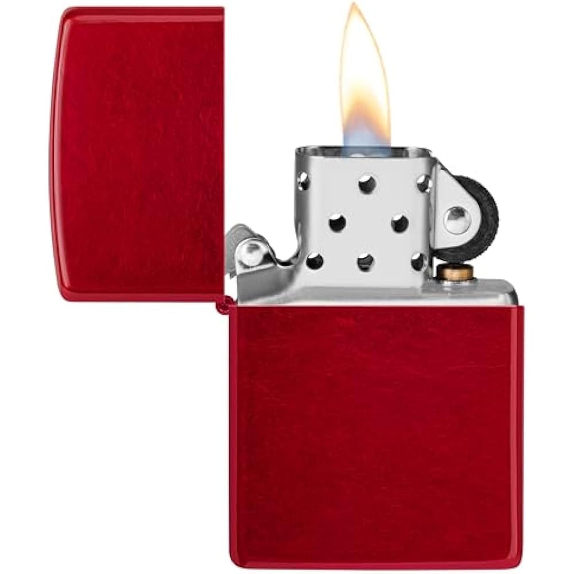 Zippo Sturmfeuerzeug - Candy Apple Red mit seitlicher Flammengravur - Nachfüllbar - Wiederverwendbar - Windfestes Design - Geschenkbox - Made in USA - Amazon Exclusive – Bild 9