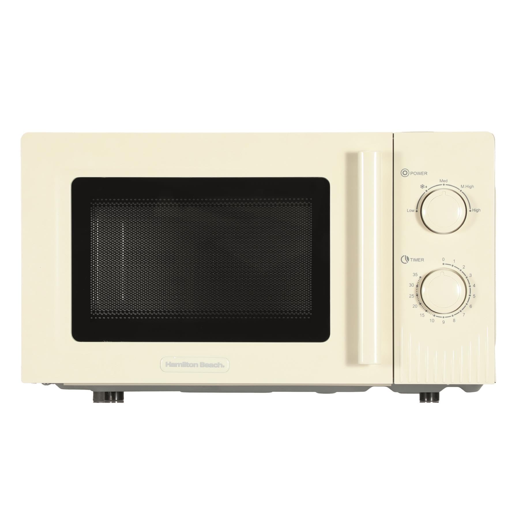 Hamilton Beach Microwave, 20L, Miami, 800W, Manual Dial Controls, Quick Defrost, 35 Min Timer, 5 Cooking Levels, Sand - HBMX20S