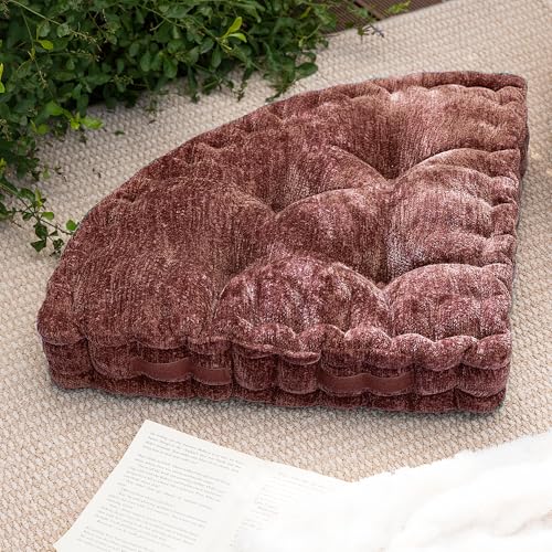 TEXSTEAD Fan-Shaped Floor Cushion Fan Floor Pillow, Meditation Cushion for Sitting or Yoga, Pizza Cushions Thick Outdoor Seating for Kids for Adults 20