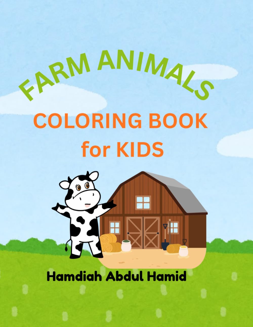 Farm Animals Coloring Book for Kids: Fun and Easy Animal Coloring Pages with Letter Tracing for Preschool and Kindergarten