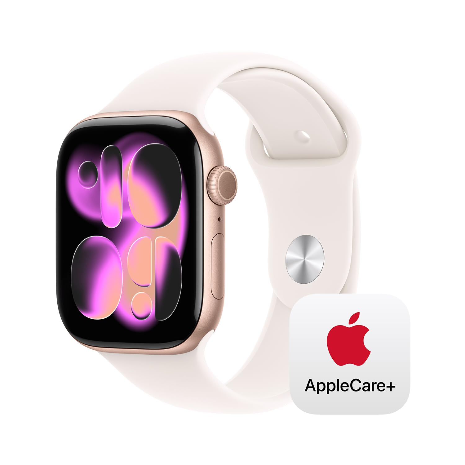 Apple Watch Series 11 [GPS 46mm] Smartwatch with Rose Gold Case and Light Blush Sport Band - M/L- with AppleCare+