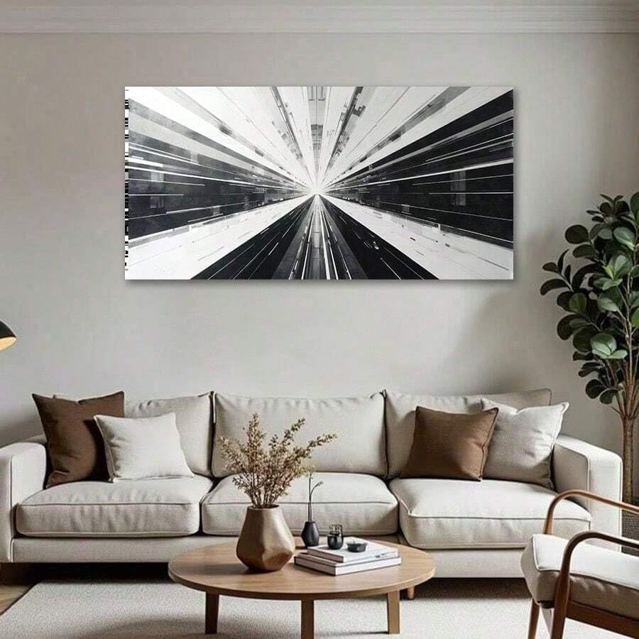 Toile murale moderne paysage abstrait pour habiller un grand mur vide de salon