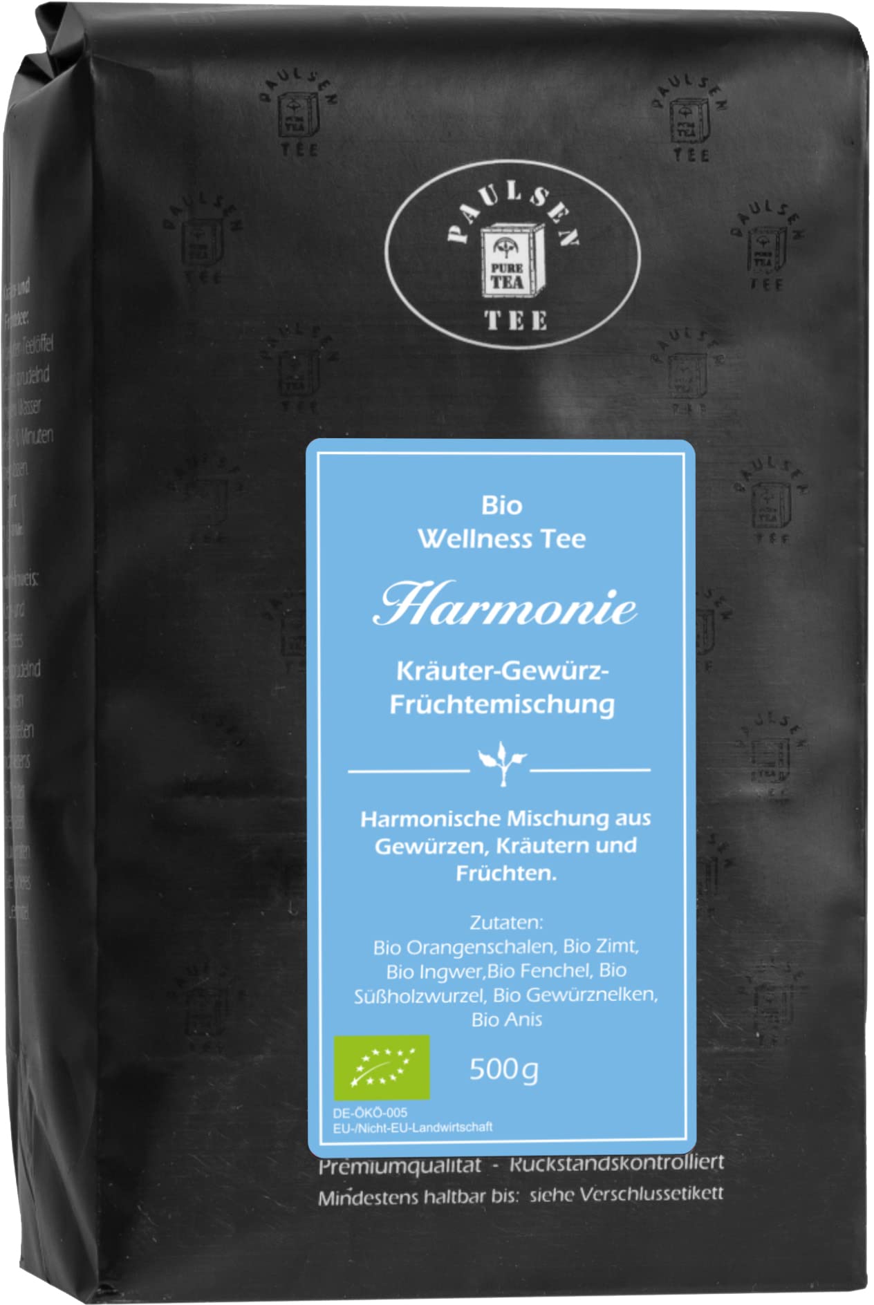 Bio Harmonie 2 x 500g, Paulsen Tee Wellnesstee Kräuter-, Gewürz- und Früchteteemischung rückstandskontrolliert & zertifiziert
