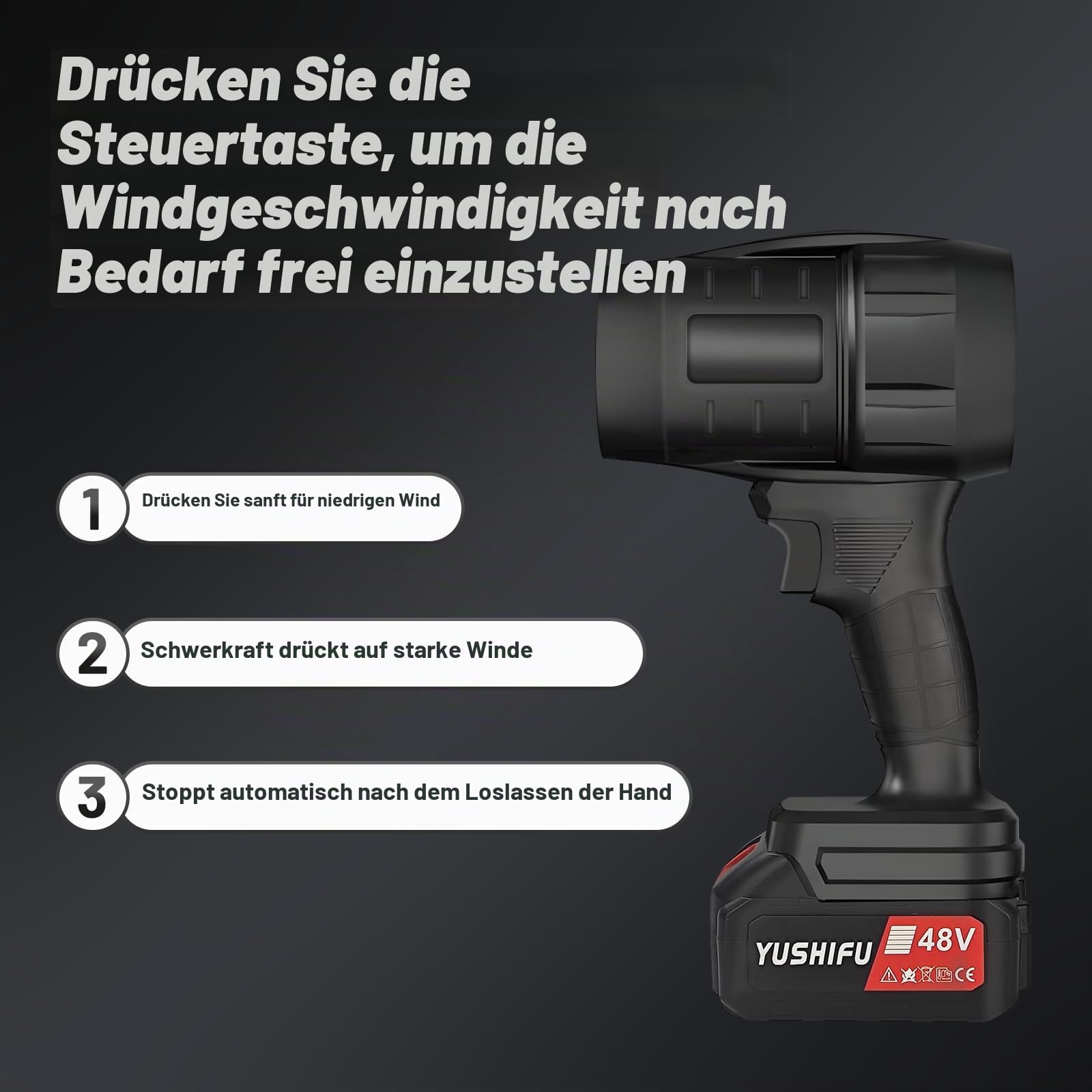 Auto Trockner Luftgebläse - Tragbarer schnurloser Autogebläse Trockner, Hochleistungs-Hand-Turbo-Auto-Lufttrockner Gebläse