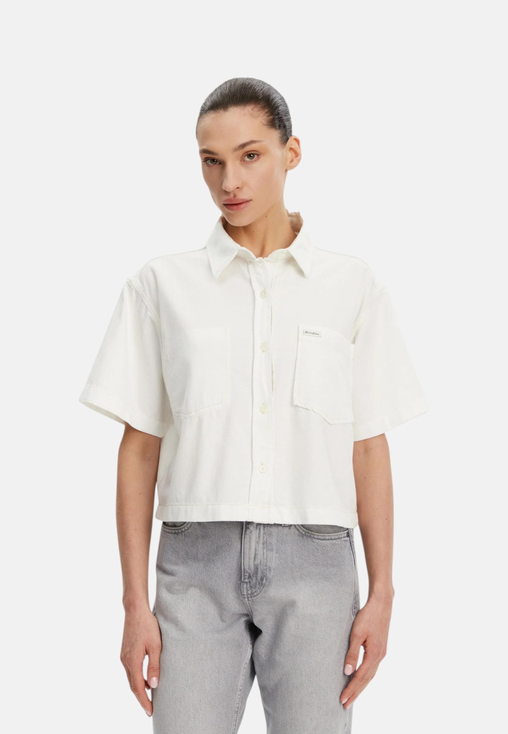 GUESS Donna Camicia Manica Corta Cotone W6GHY9D5NW1