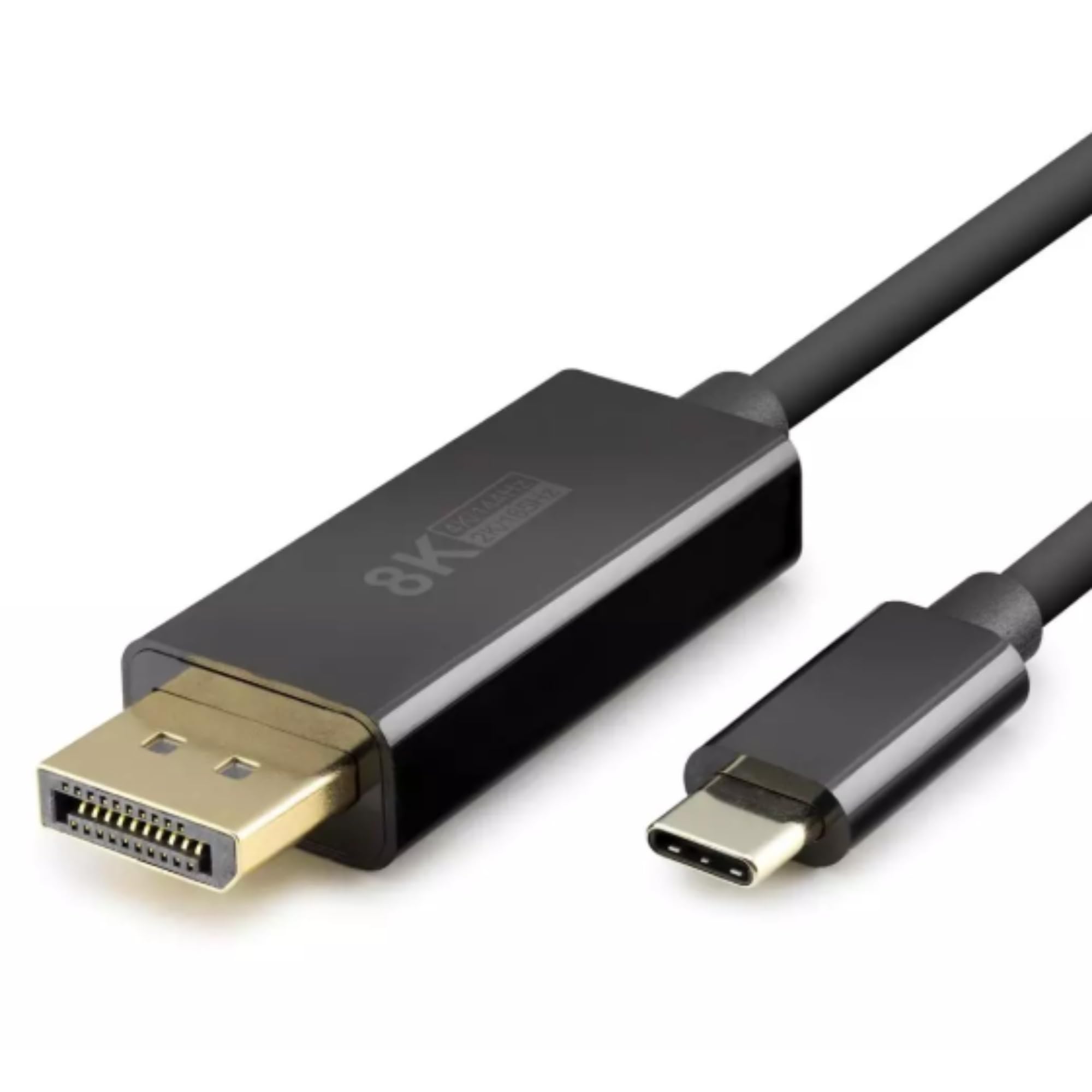Hadron Type-C to DisplayPort Kablo - 8K 60Hz / 4K 144Hz Destekli, 1.8 Metre, Thunderbolt 3/4 Uyumlu, MacBook, iPad ve Yeni Nesil Laptoplar için DP Dönüştürücü Görüntü Kablosu (Siyah)