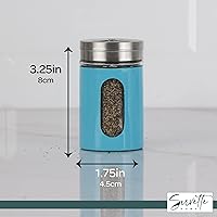 Vista 6 de Aqua Salt Pepper Shakers Retro Spice Jars - Juego de 2