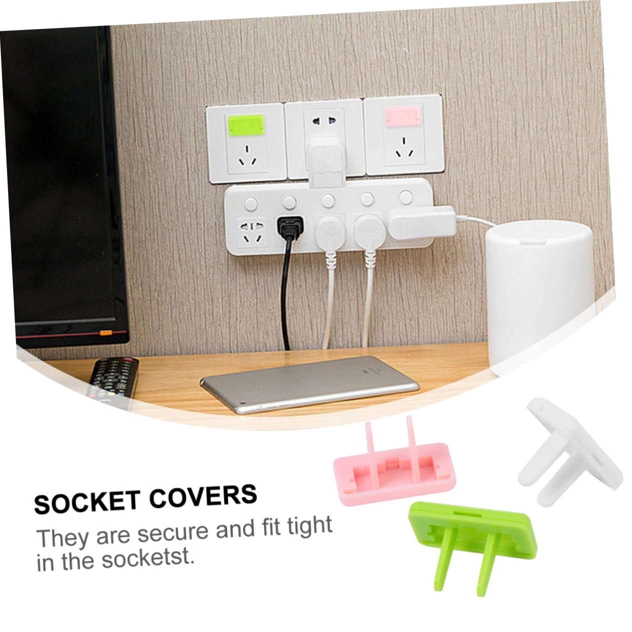 VICASKY 60pcs Outlet Protective Covers Boy Girl Safety Socket Protectors for Home Use Install Plug Covers Prevent Accidental Electric Shock for Boy Girl Rooms and Living Spaces