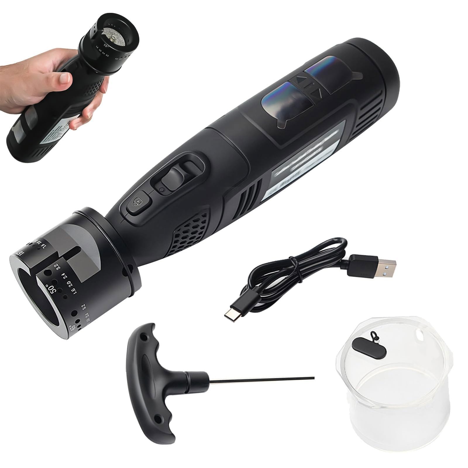 Meuleuse d'électrodes en tungstène rechargeable avec diamètre 1,6 à 3,2 mm et 32 vitesses