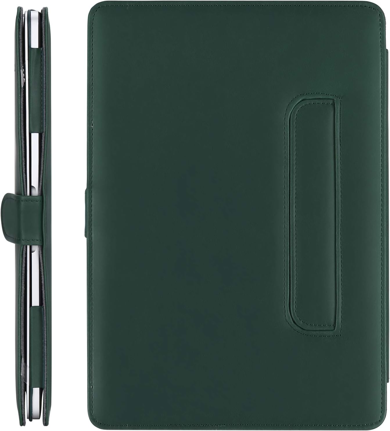 MOSISO Case Compatible with MacBook Air 13.6 inch M4 M3 M2 2025-2022 /Air 13 M1 2022-2018 /Pro 13 inch M2 M1 2025-2016, PU Leather Portfolio Protective Stand Cover, Deep Teal