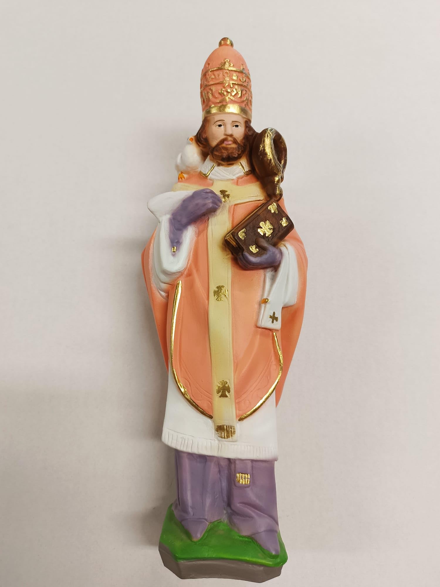 Generico ArteSacracaravaggio Statua di San Silvestro cm 30 (11,81 inches) in marmo resina piena decorata a mano di produzione artigianale italiana