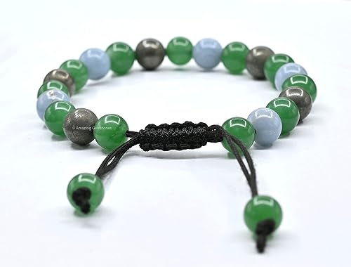 Miniatura 107 de Natural Healing Crystal Bracelet for Women - Mens Bracelet Energy Balancing Gemstones Set - Adjustable Stone Bead Bracelet for Men and Women - Anger