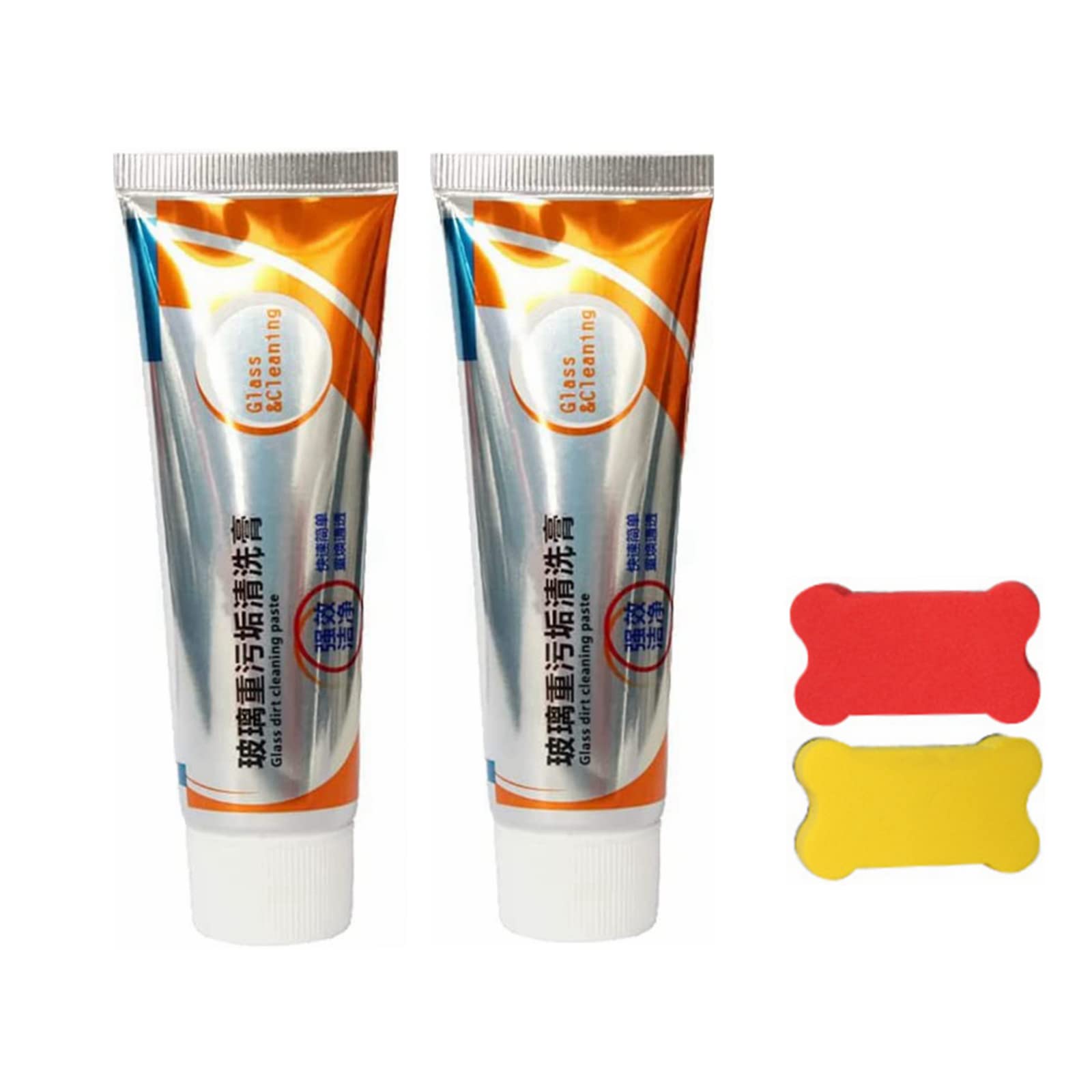 TLRONVIE Glass Oil Film Removing Paste - Car Windshield Oil Film Cleaner, Glass Stripper Water Spot Remover, Windshield Cleaner Glass Clear Car Paint Oil Film Remover (2pcs)