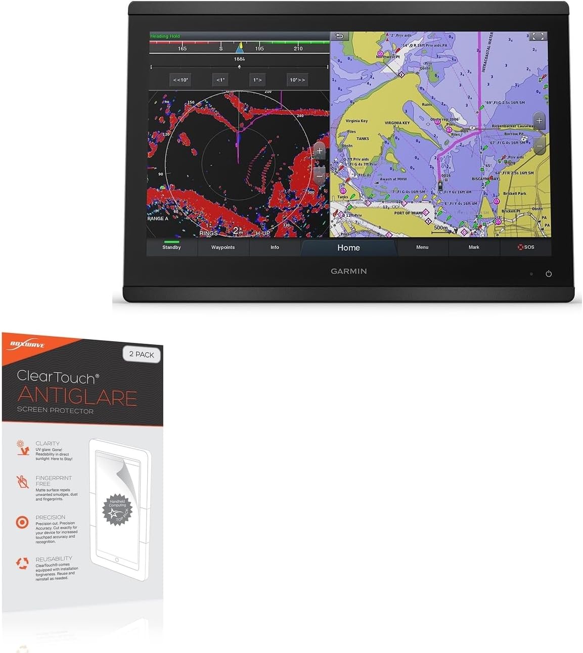 BoxWave Screen Protector Compatible with Garmin GPSMAP 8616 - ClearTouch Anti-Glare (2-Pack), Anti-Fingerprint Matte Film Skin