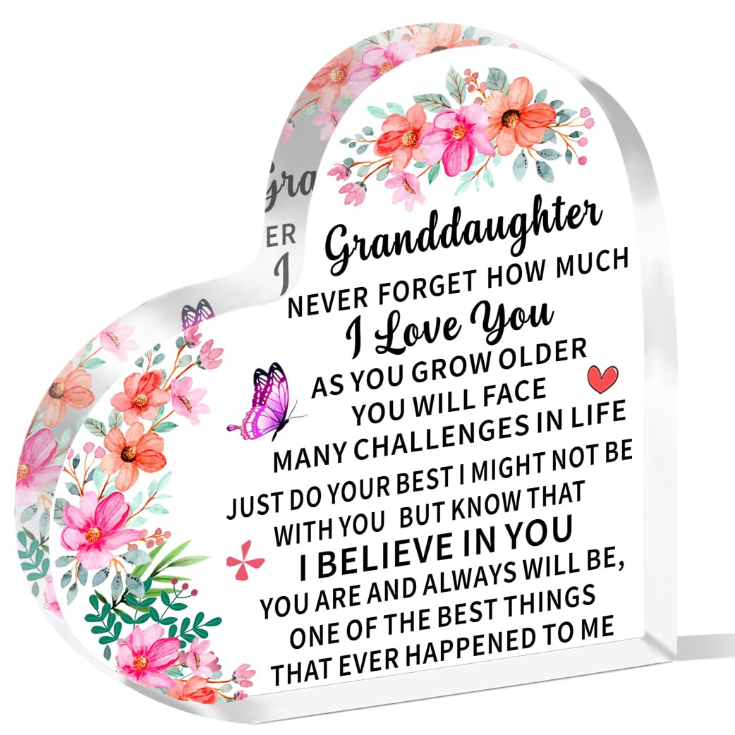 AMZQ Granddaughter Gifts from Nanny Grandad Granddaughter Birthday Gifts Inspirational Gifts for Granddaughter Christmas Graduation Present