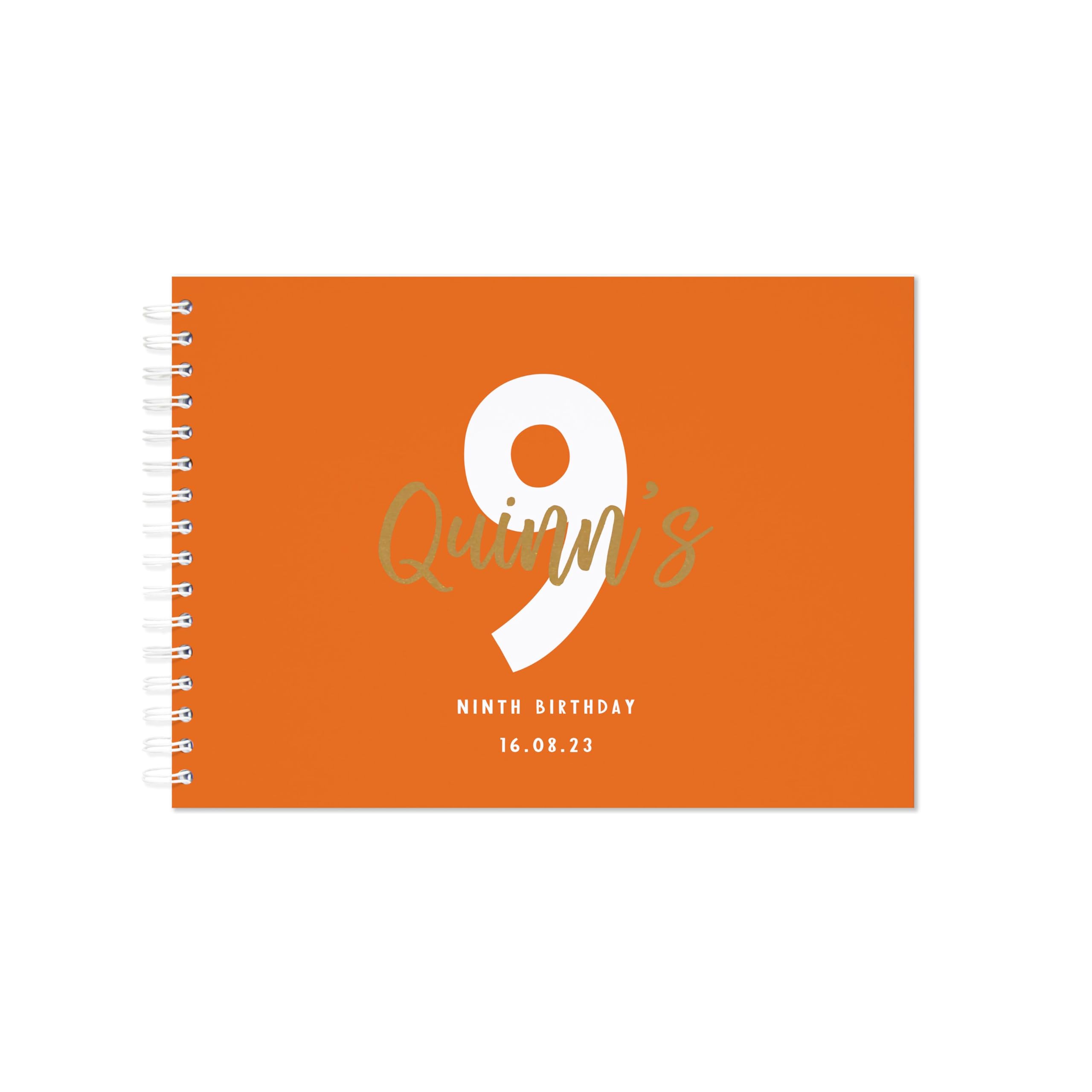 Personalised birthday guestbook | signing birthday guest book scrapbook notebook memories | 30th 40th 50th 60th 70th 80th 90th birthday sign in birthday party decor (A4 Hardback Pumpkin)
