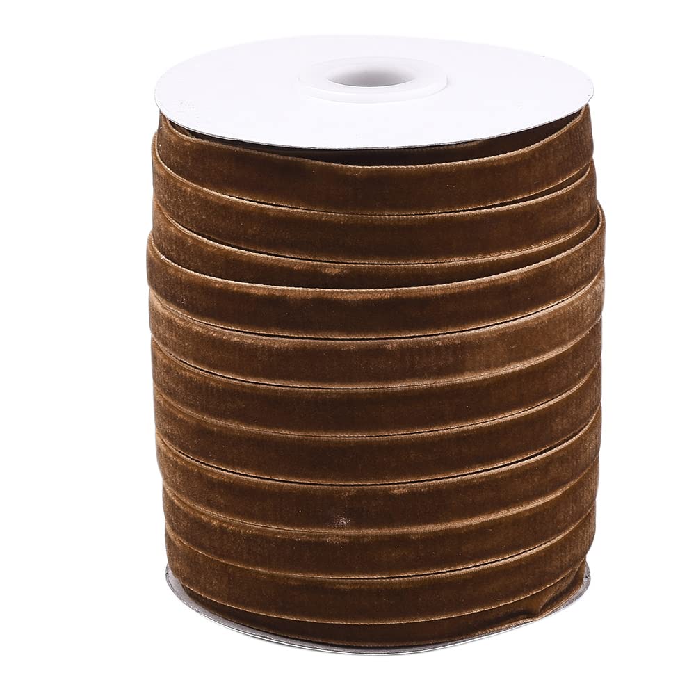Ruban en velours marron Pandahall idéal pour sublimer vos emballages cadeaux de fête