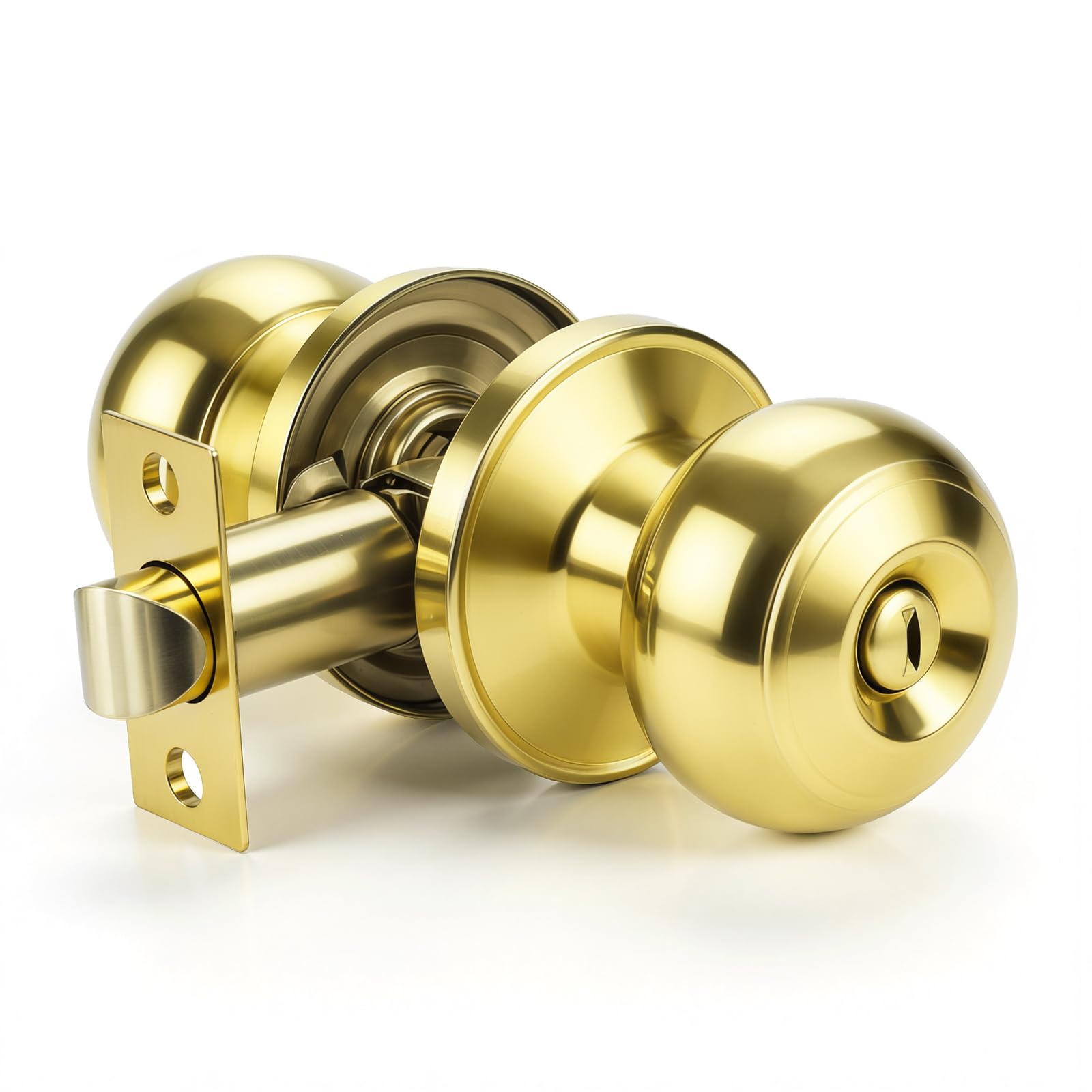 Privacy Door Knobs with Lock - Brushed Nickel -24