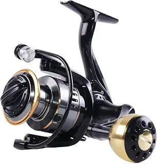 Fishing Reel - Metal, Mini Spin Reel | Surfcasting Baitcasting Gear | Compact Smooth Line System for Bass, Trout, Catfish & Crappie, River, Lake, Sea Saltwater, All Season Fishing