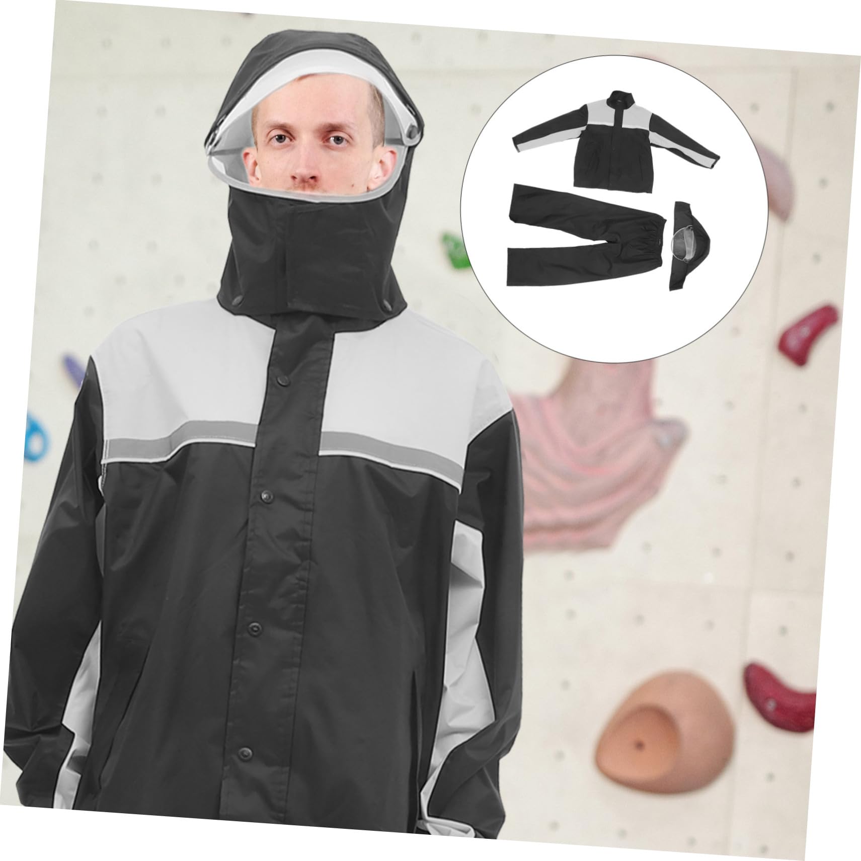 Motorrad Regenanzug Herren 2xl Schwarz Grau Winddicht Und Wasserabweisend Regenschutz Jacke Hose Outdoor Motorradbekleidung Für Herren Ganzjahres Schutz