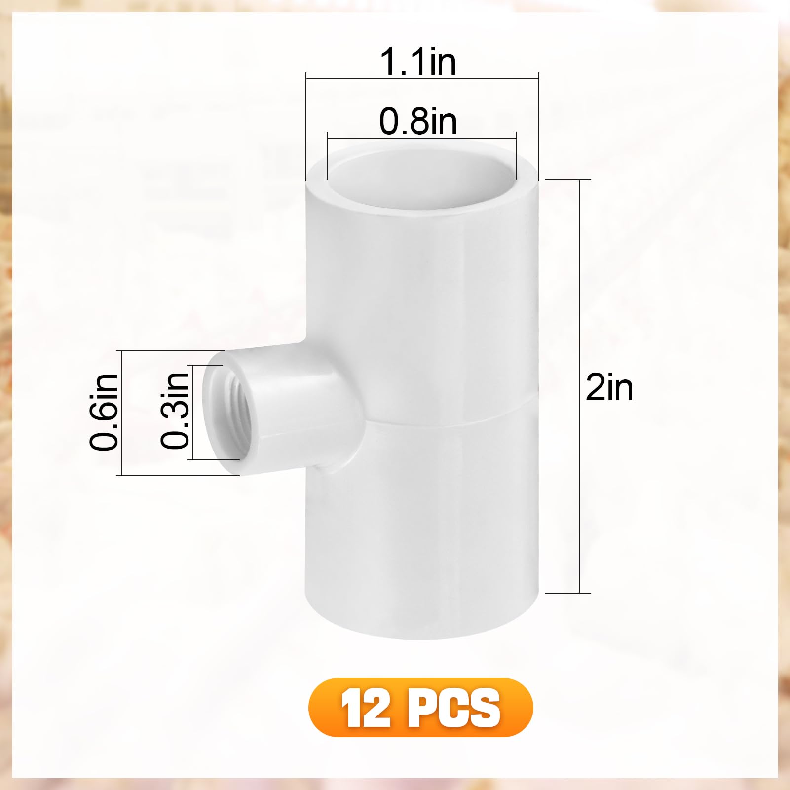 Snapklik.com : 12 Pack Chicken Waterer PVC Tee Fittings - Fully ...