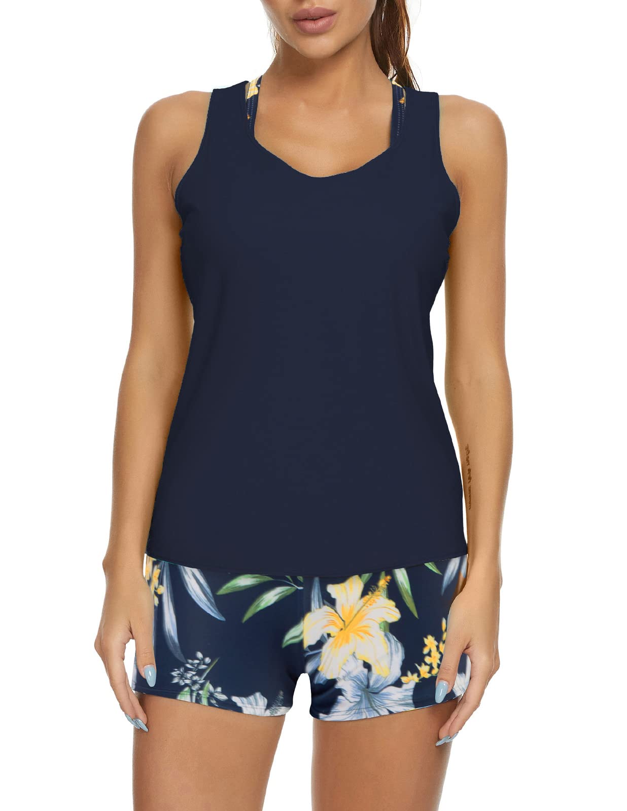 JASAMBAC 3 piece tankini swimsuit main image