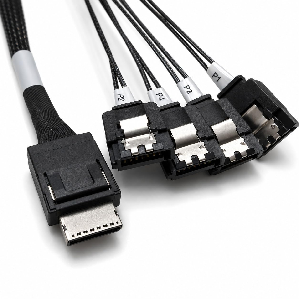 OCuLink SFF-8611 - Cavo di archiviazione da 4i a 4 SATA a 7 pin, cavo breakout per server interno HDD/SSD a 4 porte