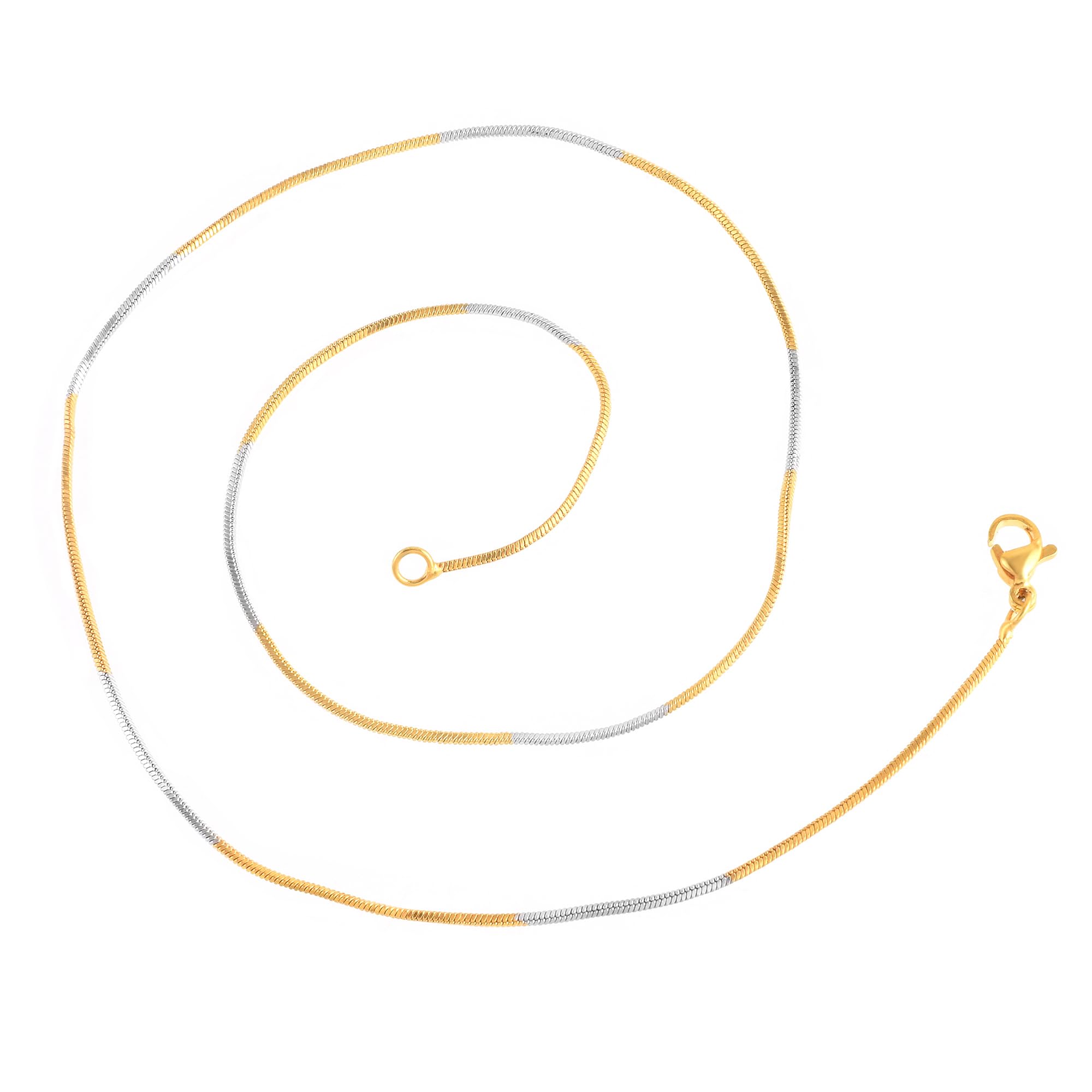 Memoir Brass two colour Gold chain necklace 2 tone double colour chain Men Women (24 Inch) CNSV1104