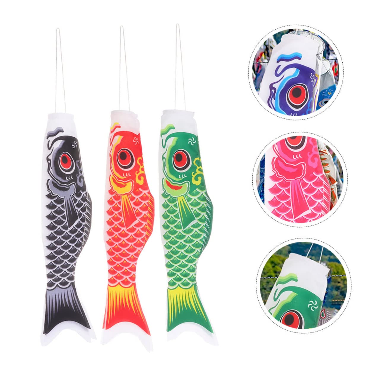 GALPADA 12 Stck. Teiliges Karpfen Windsack Japanische Gartendeko Hängend Outdoor Windfahne Robust Bunte Koi Fisch Windrichtung Flagge Für Garten Terrasse Party Zufällige