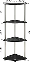 Vista 3 de Convenience Concepts Designs2Go - Estantería esquinera de 4 niveles, color negro