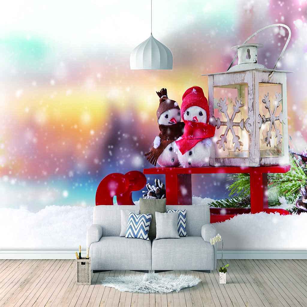Papier peint canevas auto-adhésif Noël 250x175 cm pour salon