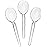 [50 Count] Settings Plastic Clear Soup Spoons, Heavyweight Disposable Cutlery, Great For Home, Office, School, Party, Picnics, Restaurant, Take-out Fast Food, Outdoor Events, Or Every Day Use, 1 Bag
