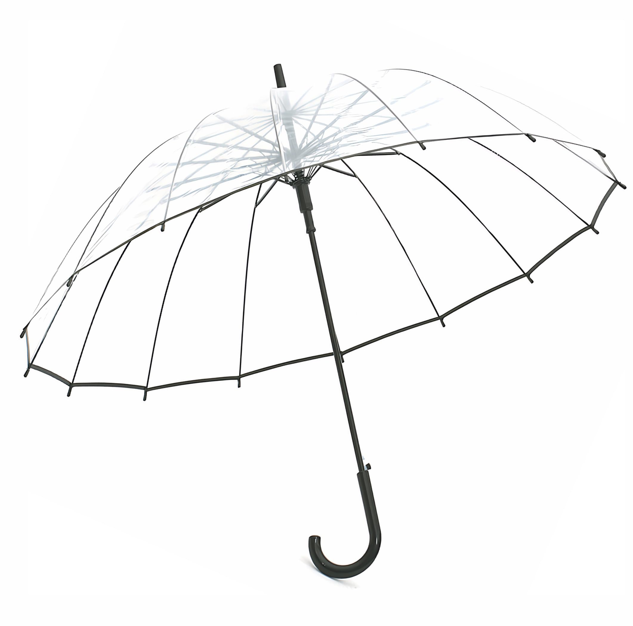 Meichoon Clear Umbrella for Rain Wedding 16 Ribs Big Size Windproof Auto Open See Through Travel Essentials