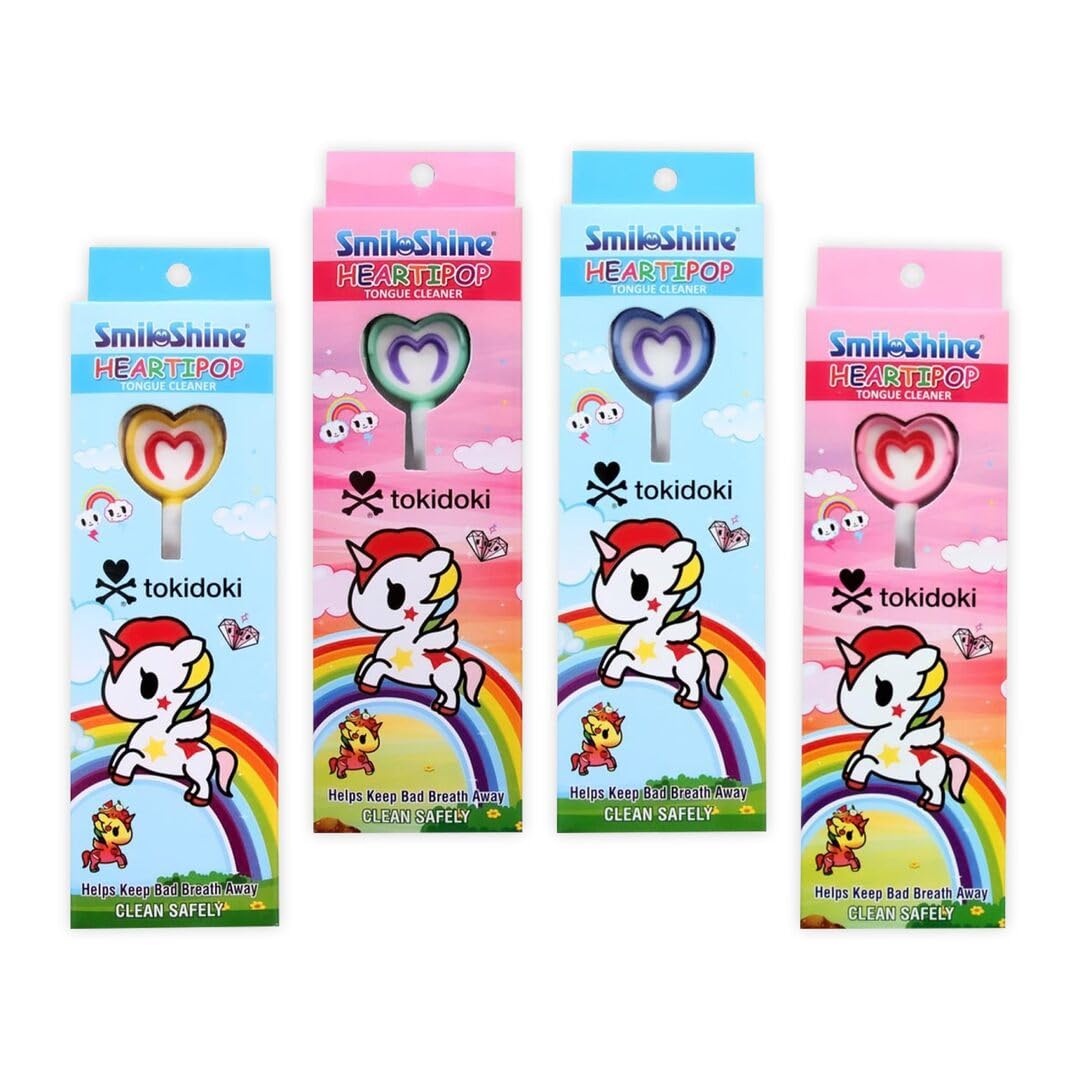 SMILOSHINE Kids Tongue Cleaner Pack of 4 | Blue, Pink, Green & Yellow Colors | Soft Rubber Tongue Cleaner for Fresh Breath & Daily Oral Care-image-40